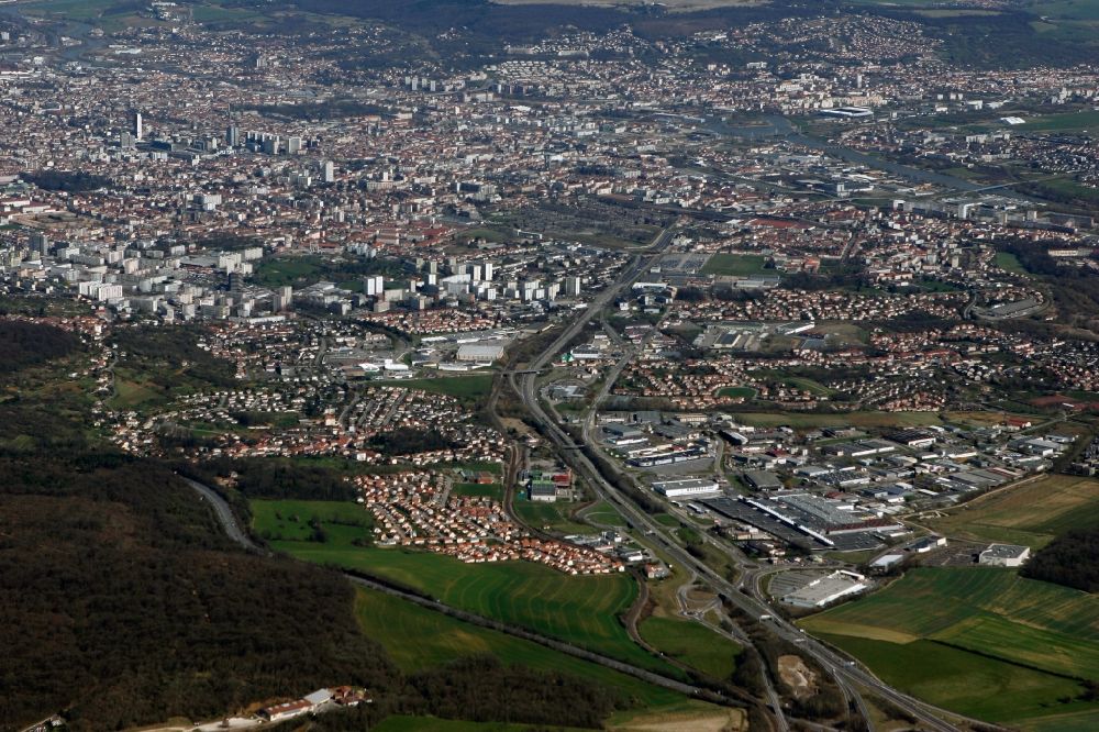 Luftaufnahme Nancy - Stadtansicht der französischen Stadt Nancy in Lothringen in Frankreich