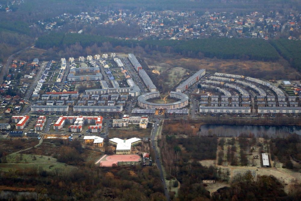 Luftbild Falkensee - Stadtansicht der Gartenstadt Falkenhöh im Stadtgebiet in Falkensee im Bundesland Brandenburg, Deutschland