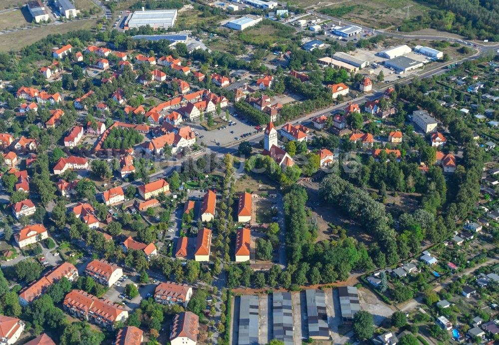 Senftenberg von oben - Stadtansicht der Gartenstadt Marga in Senftenberg im Bundesland Brandenburg