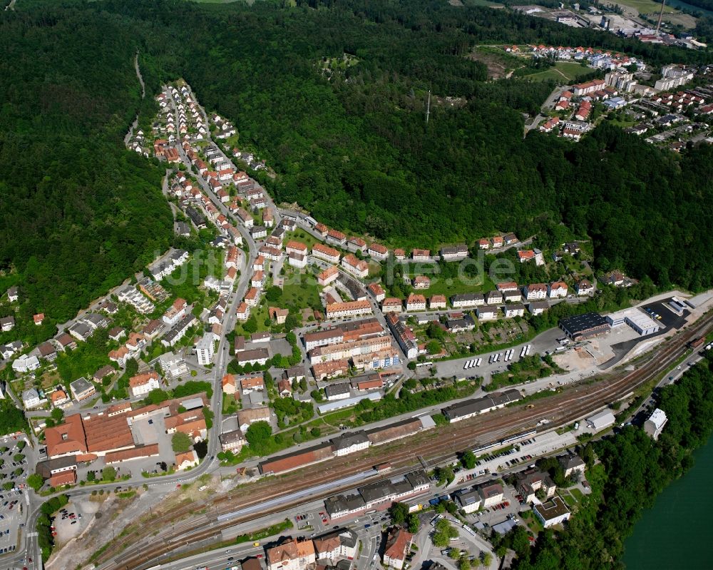 Luftbild Waldshut-Tiengen - Stadtansicht an der Gurtweiler Strasse im Stadtgebiet von Waldshut in Waldshut-Tiengen im Bundesland Baden-Württemberg, Deutschland