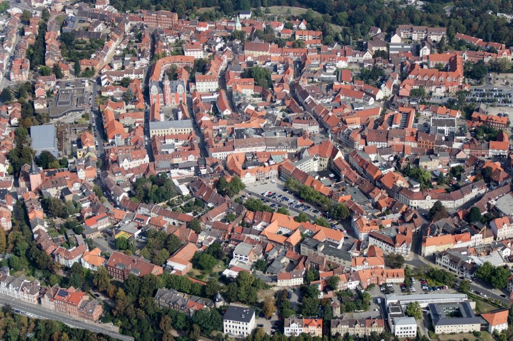 Luftaufnahme Helmstedt - Stadtansicht von Helmstedt im Bundesland Niedersachsen