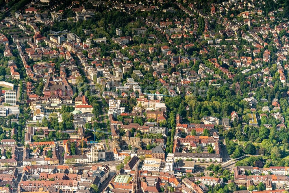 Luftbild Freiburg im Breisgau - Stadtansicht Herdern im Stadtgebiet in Freiburg im Breisgau im Bundesland Baden-Württemberg, Deutschland