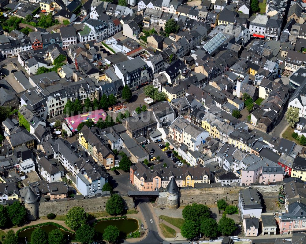 Andernach von oben - Stadtansicht der historischen Innenstadt von Andernach im Bundesland Rheinland-Pfalz