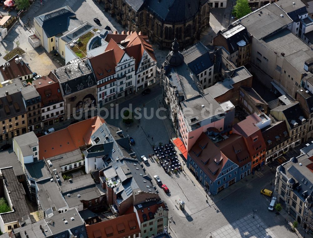 Luftaufnahme Zwickau - Stadtansicht der Innenstadt am Marktplatz von Zwickau in Sachsen