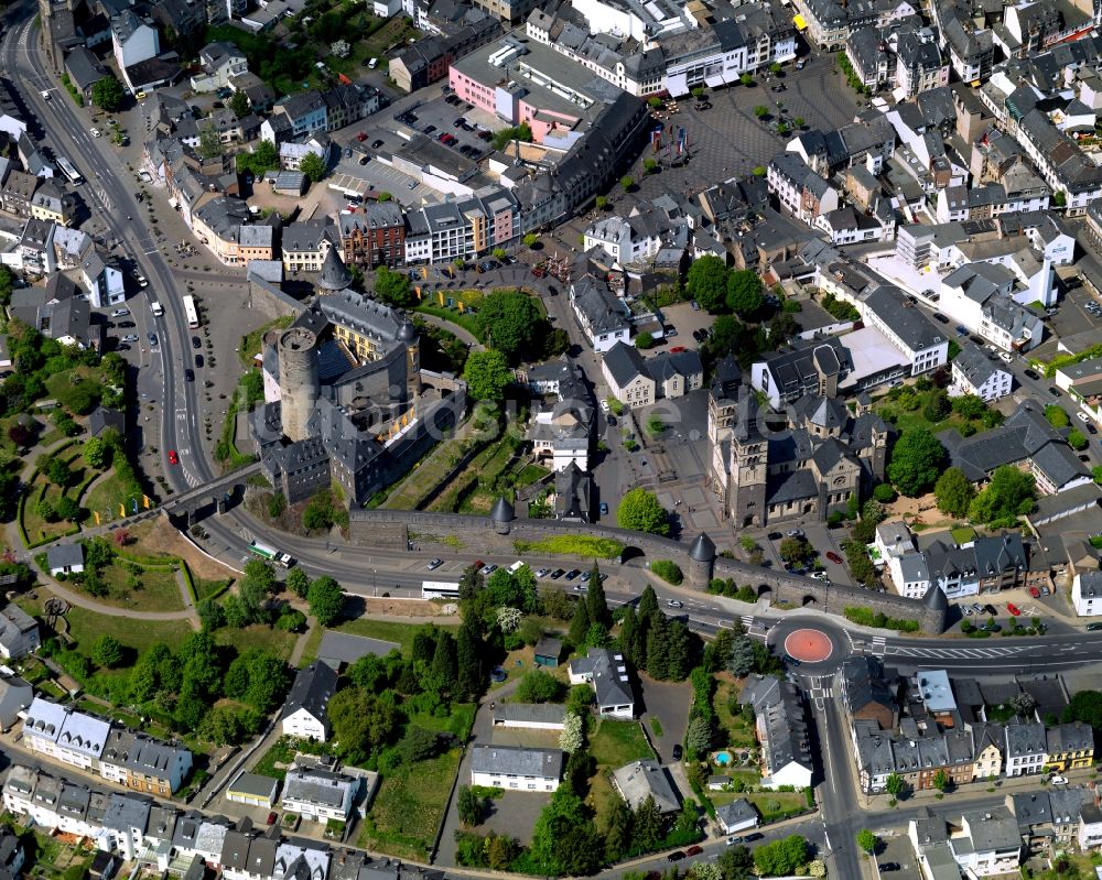 Luftaufnahme Mayen - Stadtansicht der Innenstadt von Mayen im Bundesland Rheinland-Pfalz