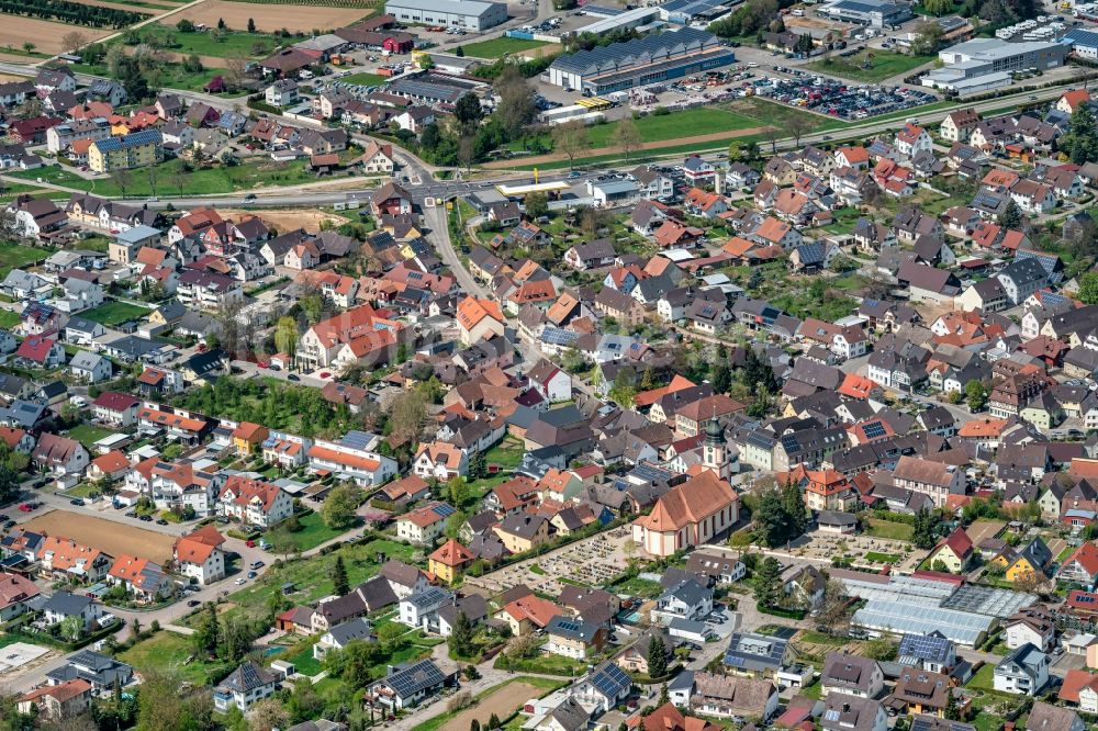 Luftbild Ettenheim - Stadtansicht vom Innenstadtbereich von Altdorf einem Ortsteil von Ettenheim im Bundesland Baden-Württemberg, Deutschland