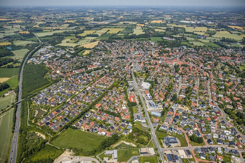 Altenberge von oben - Stadtansicht vom Innenstadtbereich in Altenberge im Bundesland Nordrhein-Westfalen, Deutschland