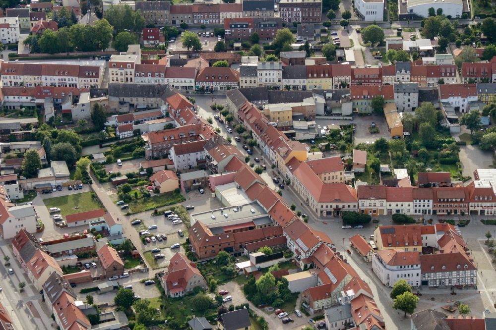 Angermünde aus der Vogelperspektive: Stadtansicht vom Innenstadtbereich in Angermünde im Bundesland Brandenburg