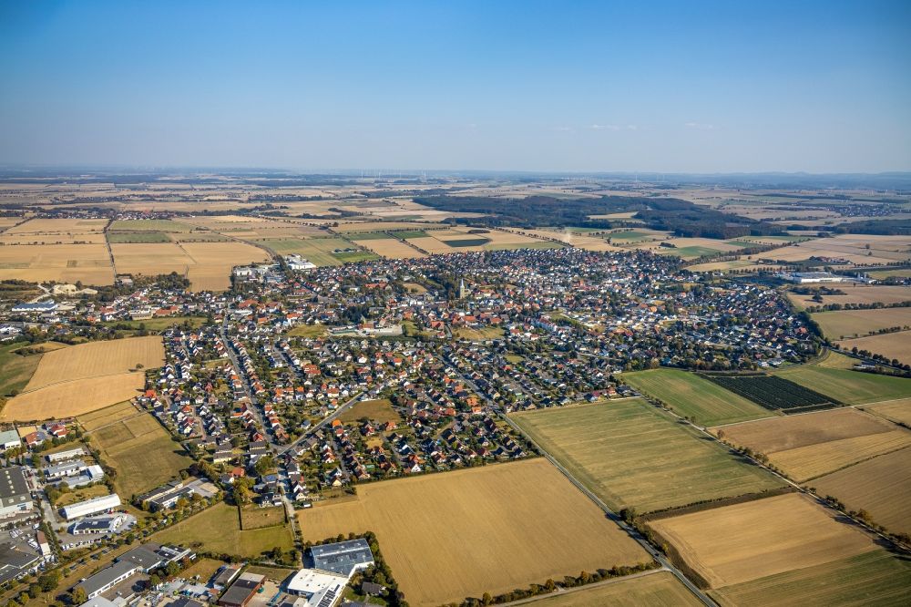 Anröchte von oben - Stadtansicht vom Innenstadtbereich in Anröchte im Bundesland Nordrhein-Westfalen, Deutschland