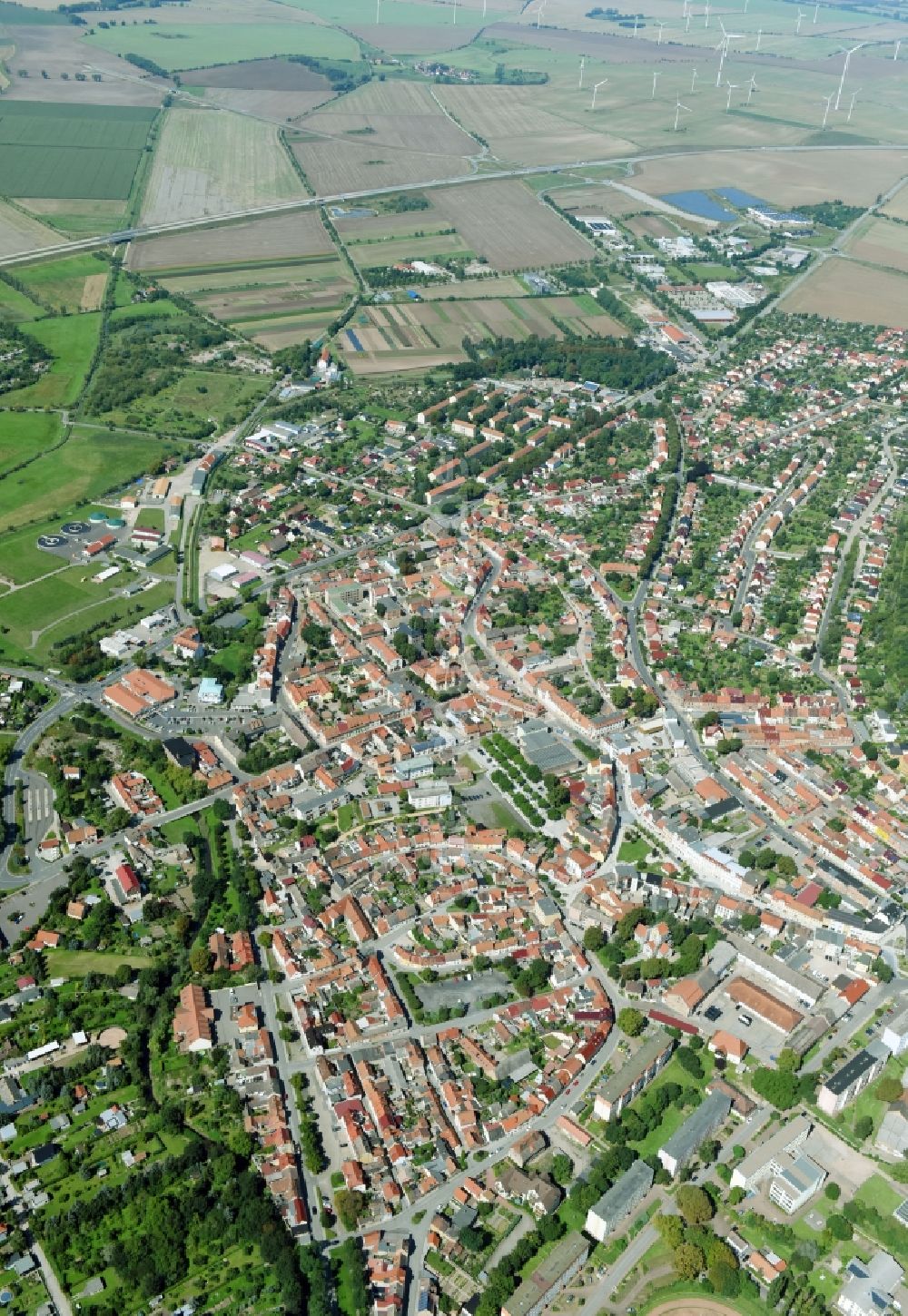 Luftbild Artern/Unstrut - Stadtansicht vom Innenstadtbereich in Artern/Unstrut im Bundesland Thüringen, Deutschland