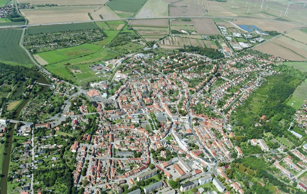 Luftaufnahme Artern/Unstrut - Stadtansicht vom Innenstadtbereich in Artern/Unstrut im Bundesland Thüringen, Deutschland