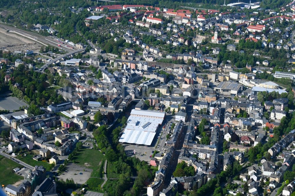 Luftaufnahme Aue - Stadtansicht vom Innenstadtbereich in Aue im Bundesland Sachsen, Deutschland