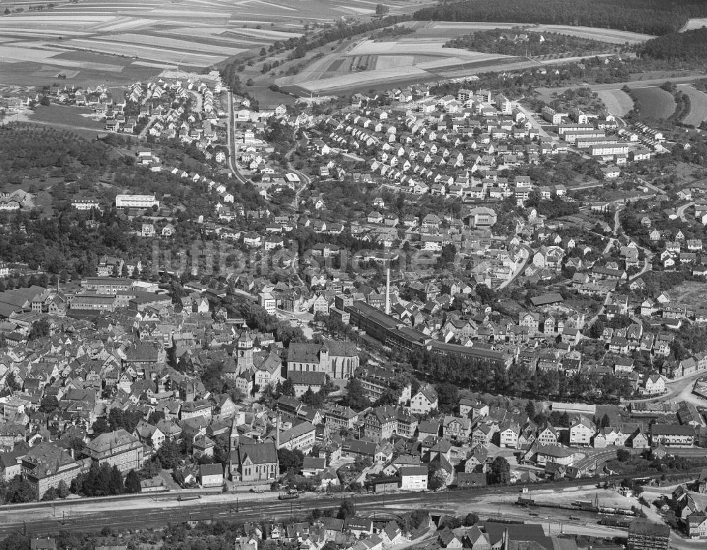 Luftaufnahme Backnang - Stadtansicht vom Innenstadtbereich in Backnang im Bundesland Baden-Württemberg, Deutschland