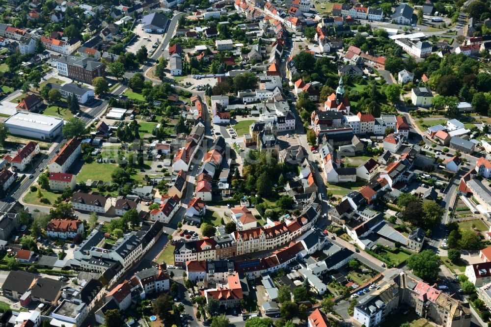 Bad Lausick von oben - Stadtansicht vom Innenstadtbereich in Bad Lausick im Bundesland Sachsen