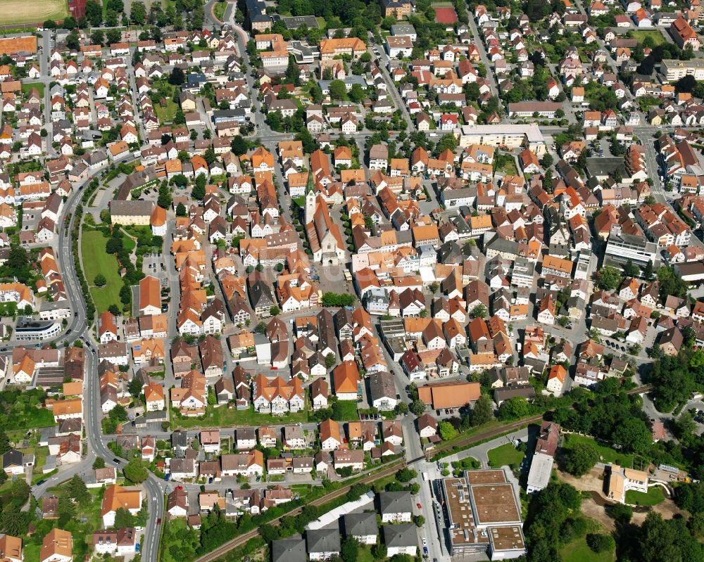 Luftbild Bad Saulgau - Stadtansicht vom Innenstadtbereich in Bad Saulgau im Bundesland Baden-Württemberg, Deutschland