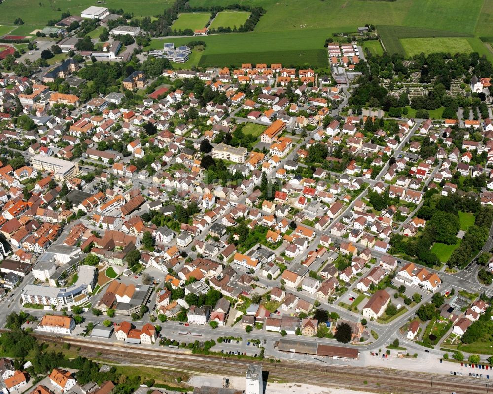 Bad Saulgau von oben - Stadtansicht vom Innenstadtbereich in Bad Saulgau im Bundesland Baden-Württemberg, Deutschland