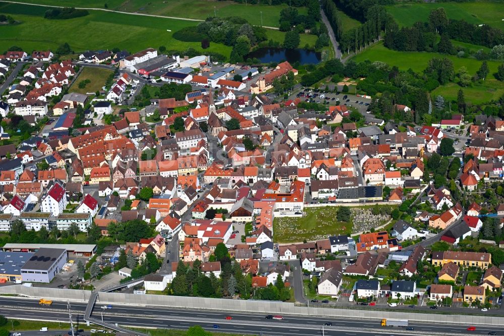 Luftaufnahme Baiersdorf - Stadtansicht vom Innenstadtbereich in Baiersdorf im Bundesland Bayern, Deutschland