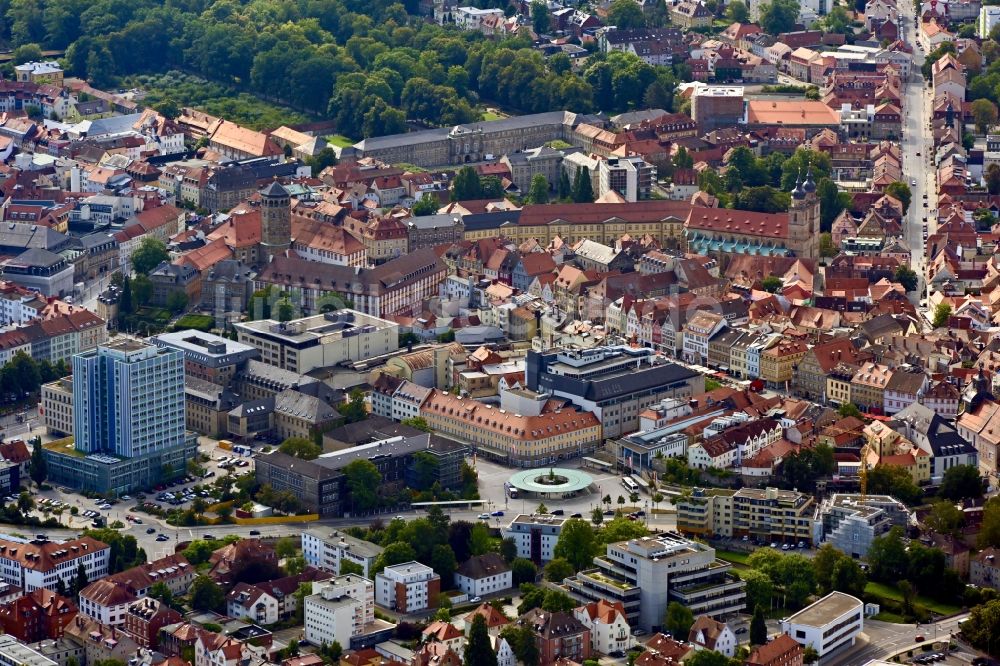 Bayreuth aus der Vogelperspektive: Stadtansicht vom Innenstadtbereich in Bayreuth im Bundesland Bayern