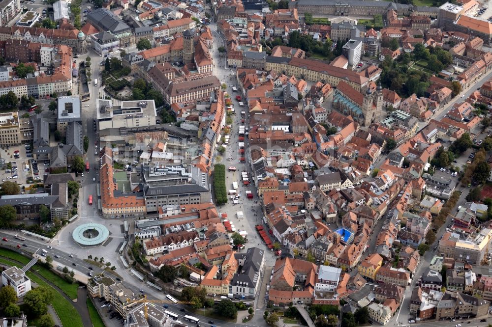 Luftbild Bayreuth - Stadtansicht vom Innenstadtbereich in Bayreuth im Bundesland Bayern