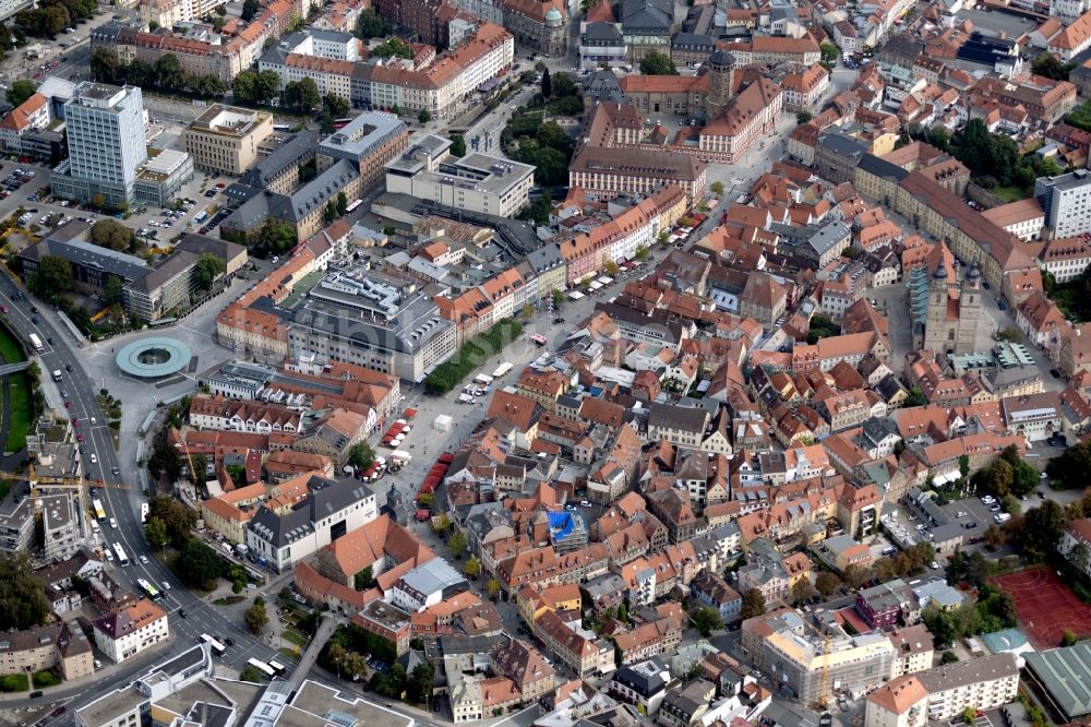 Luftaufnahme Bayreuth - Stadtansicht vom Innenstadtbereich in Bayreuth im Bundesland Bayern