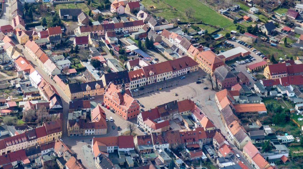 Luftaufnahme Belgern-Schildau - Stadtansicht vom Innenstadtbereich von Belgern in Belgern-Schildau im Bundesland Sachsen, Deutschland