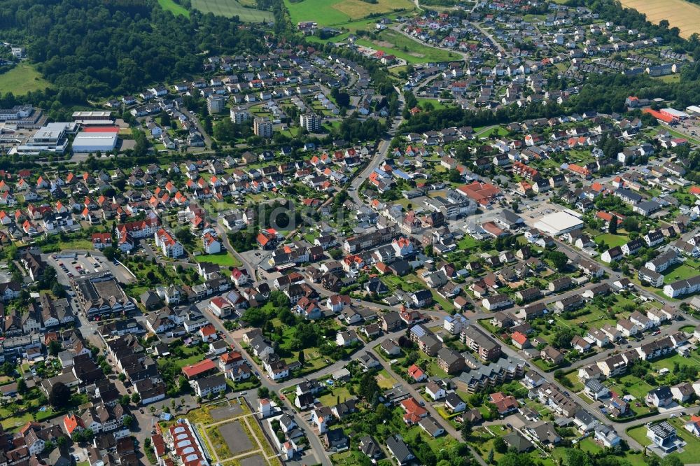 Beverungen aus der Vogelperspektive: Stadtansicht vom Innenstadtbereich in Beverungen im Bundesland Nordrhein-Westfalen, Deutschland