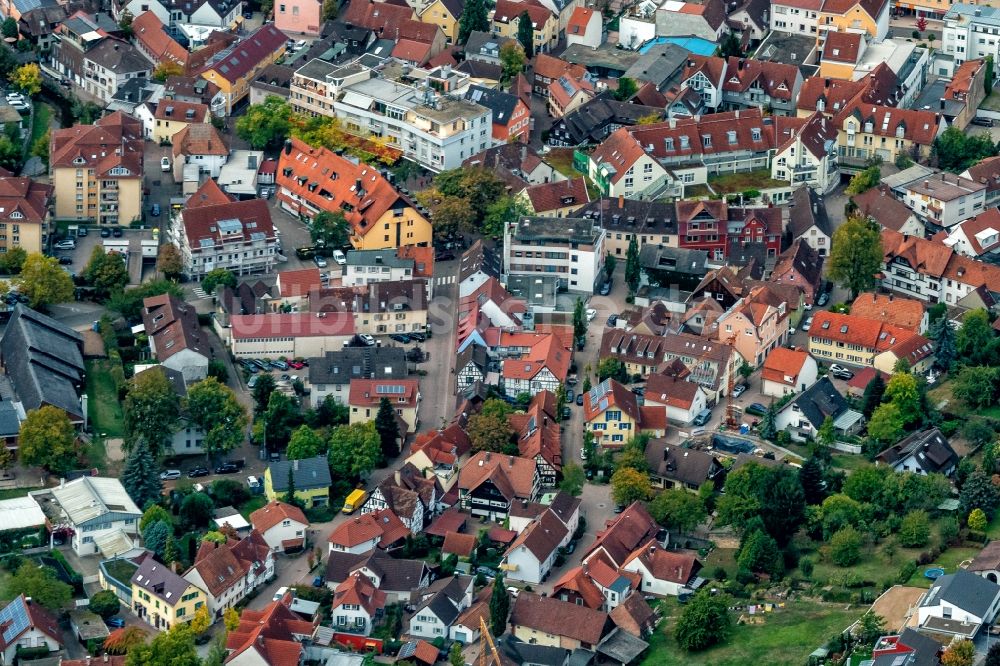 Luftbild Bühl - Stadtansicht vom Innenstadtbereich in Bühl im Bundesland Baden-Württemberg, Deutschland