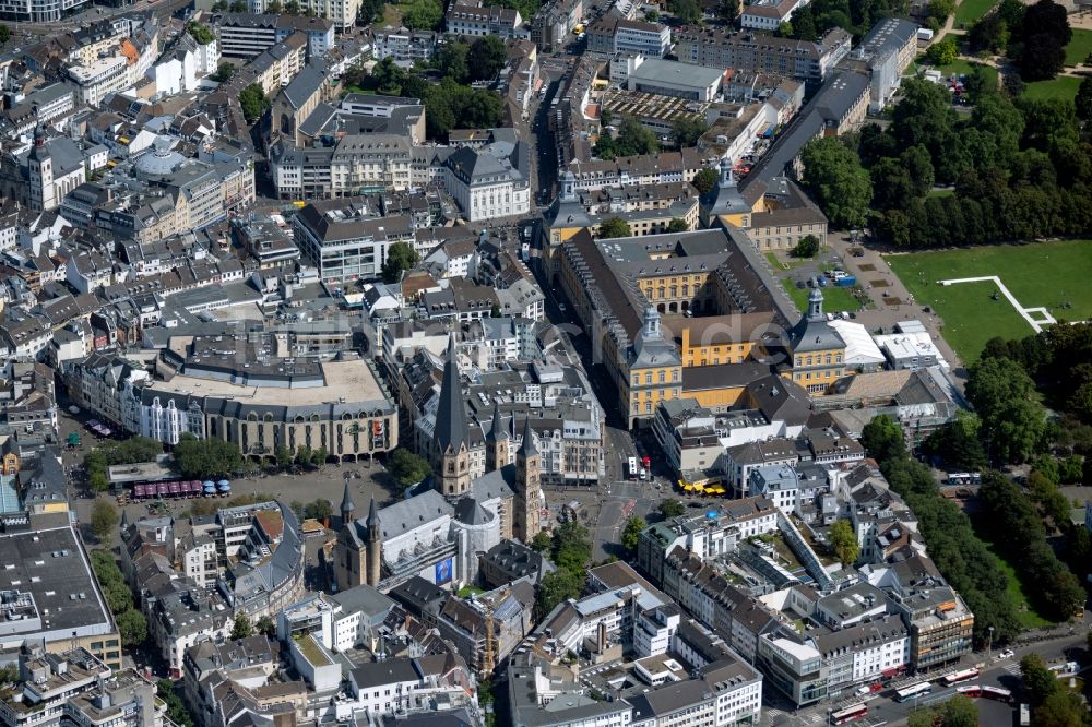 Luftaufnahme Bonn - Stadtansicht vom Innenstadtbereich in Bonn im Bundesland Nordrhein-Westfalen, Deutschland