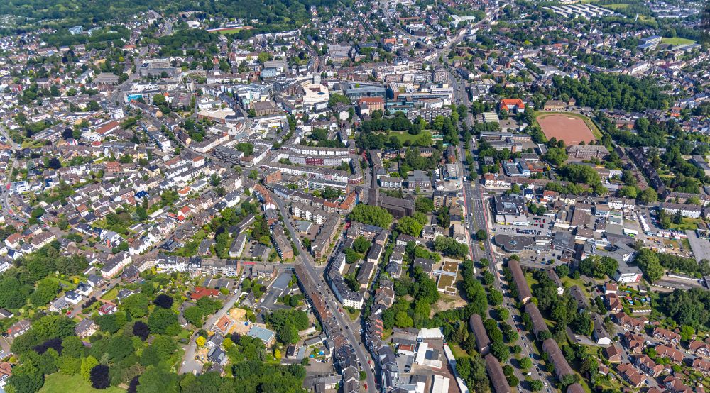 Luftbild Bottrop - Stadtansicht vom Innenstadtbereich in Bottrop im Bundesland Nordrhein-Westfalen, Deutschland
