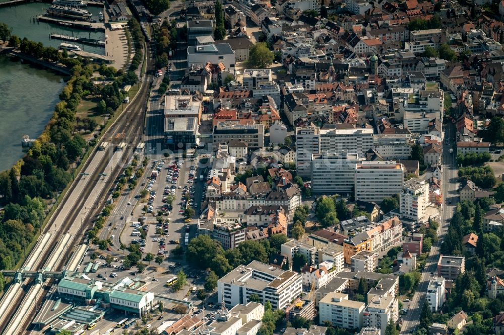 Bregenz aus der Vogelperspektive: Stadtansicht vom Innenstadtbereich in Bregenz in Vorarlberg, Österreich