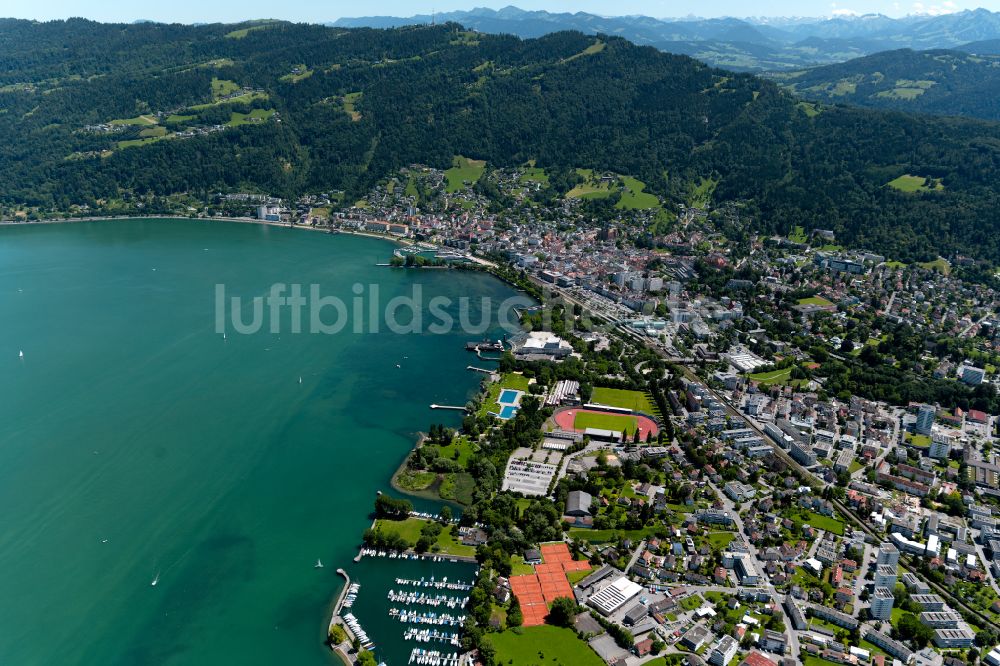Bregenz von oben - Stadtansicht vom Innenstadtbereich in Bregenz in Vorarlberg, Österreich