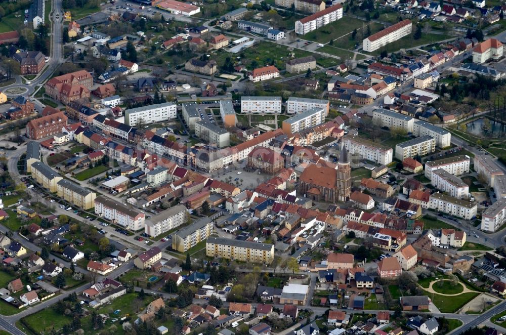 Luftbild Calau - Stadtansicht vom Innenstadtbereich in Calau im Bundesland Brandenburg, Deutschland