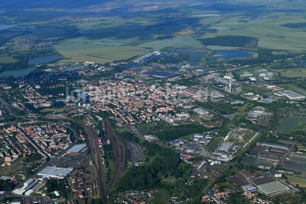 Luftbild Chomutov - Komotau - Stadtansicht vom Innenstadtbereich in Chomutov - Komotau in Ustecky kraj - Aussiger Region, Tschechien