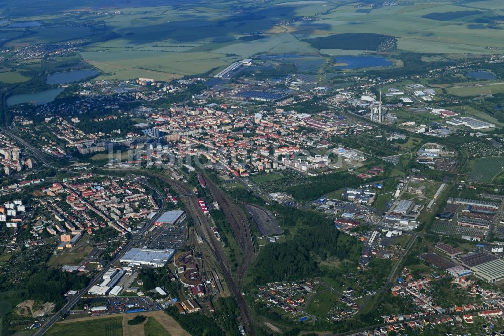 Luftaufnahme Chomutov - Komotau - Stadtansicht vom Innenstadtbereich in Chomutov - Komotau in Ustecky kraj - Aussiger Region, Tschechien