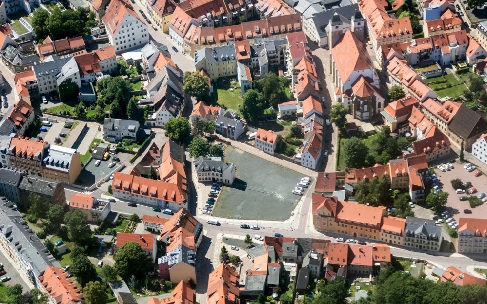 Luftbild Freiberg - Stadtansicht vom Innenstadtbereich und Dom in Freiberg im Bundesland Sachsen