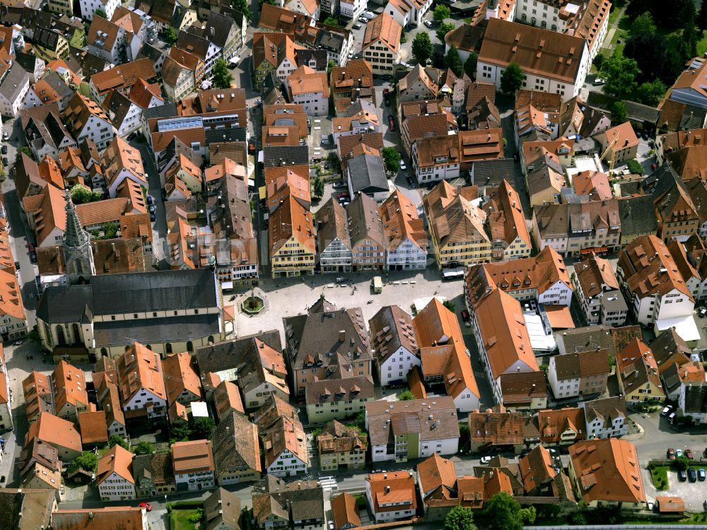 Luftbild Rottenburg am Neckar - Stadtansicht vom Innenstadtbereich mit dem Dom St. Martin in Rottenburg am Neckar im Bundesland Baden-Württemberg, Deutschland