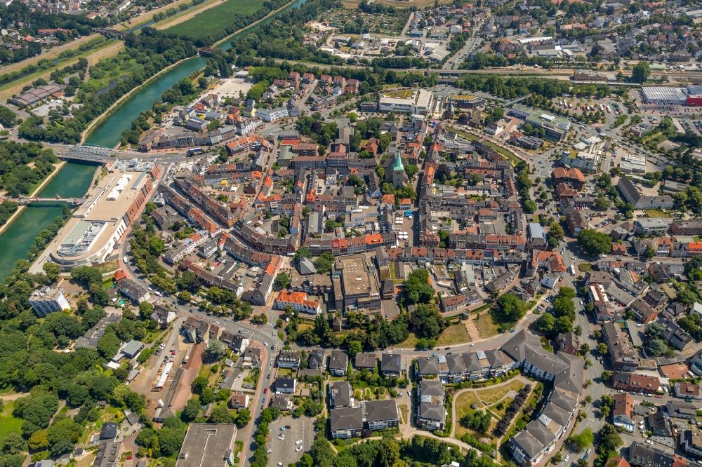 Luftaufnahme Dorsten - Stadtansicht vom Innenstadtbereich in Dorsten im Bundesland Nordrhein-Westfalen, Deutschland