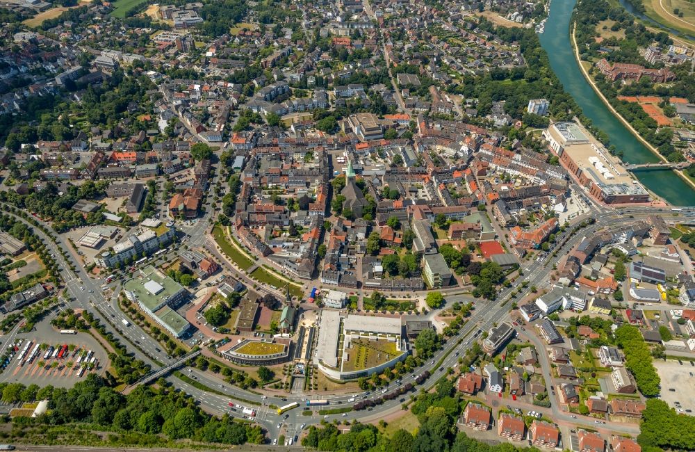 Luftaufnahme Dorsten - Stadtansicht vom Innenstadtbereich in Dorsten im Bundesland Nordrhein-Westfalen, Deutschland