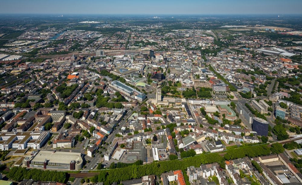Dortmund aus der Vogelperspektive: Stadtansicht vom Innenstadtbereich in Dortmund im Bundesland Nordrhein-Westfalen, Deutschland