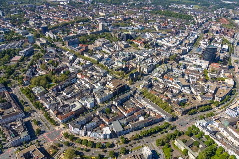 Luftaufnahme Dortmund - Stadtansicht vom Innenstadtbereich in Dortmund im Bundesland Nordrhein-Westfalen, Deutschland