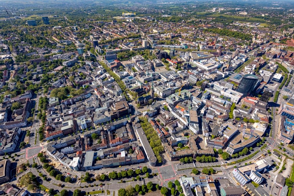 Dortmund aus der Vogelperspektive: Stadtansicht vom Innenstadtbereich in Dortmund im Bundesland Nordrhein-Westfalen, Deutschland
