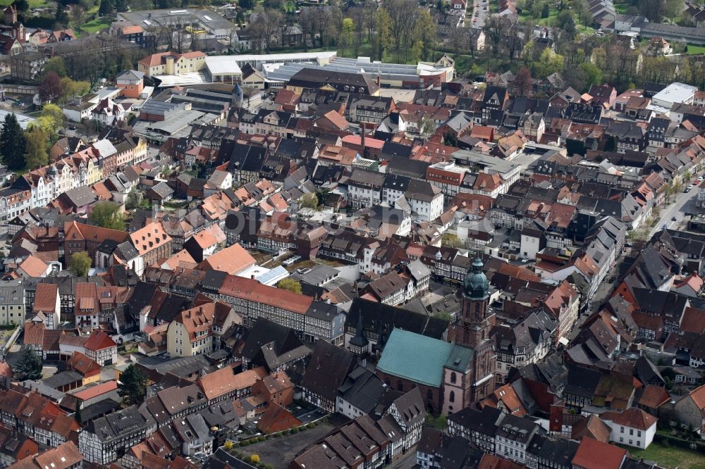 Luftbild Einbeck - Stadtansicht vom Innenstadtbereich in Einbeck im Bundesland Niedersachsen