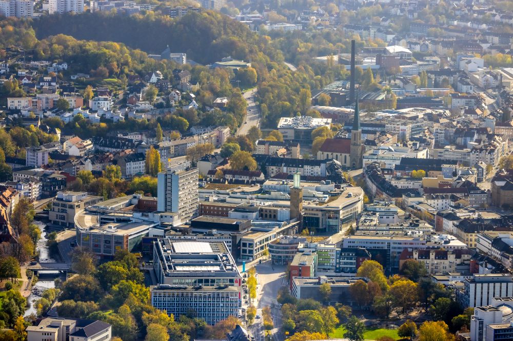 Luftbild Hagen - Stadtansicht vom Innenstadtbereich am einkaufszentrum Volme Galerie in Hagen im Bundesland Nordrhein-Westfalen, Deutschland