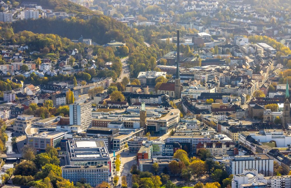 Luftaufnahme Hagen - Stadtansicht vom Innenstadtbereich am einkaufszentrum Volme Galerie in Hagen im Bundesland Nordrhein-Westfalen, Deutschland
