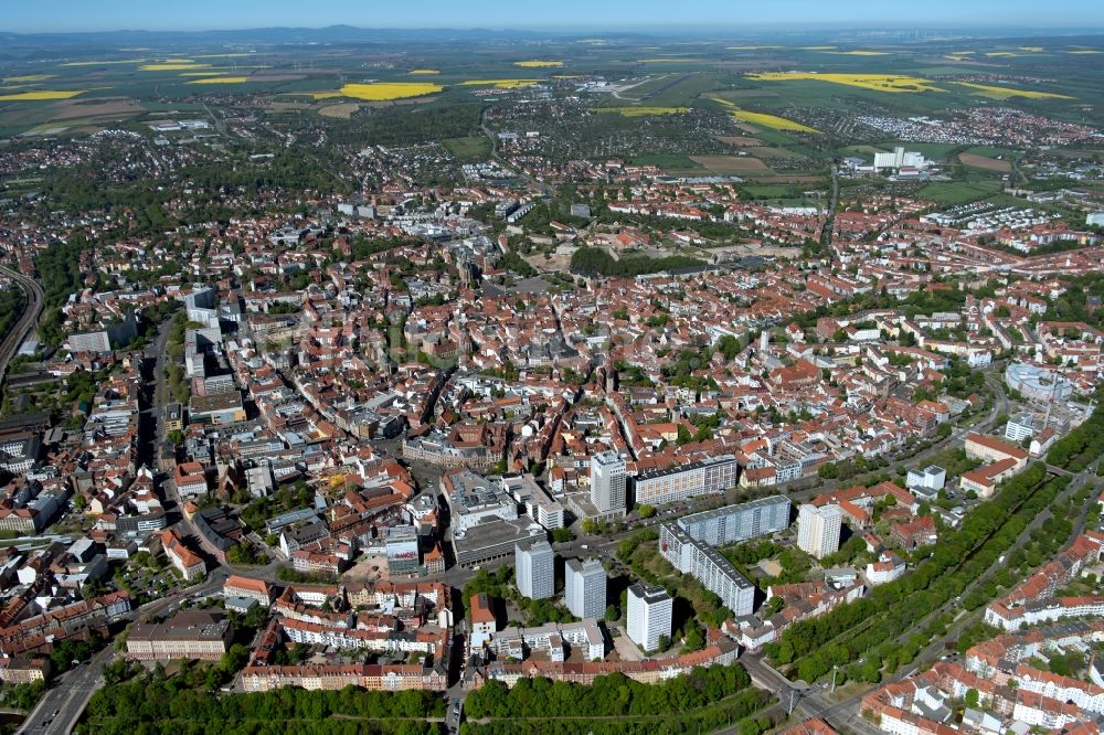 Luftbild Erfurt - Stadtansicht vom Innenstadtbereich in Erfurt im Bundesland Thüringen, Deutschland