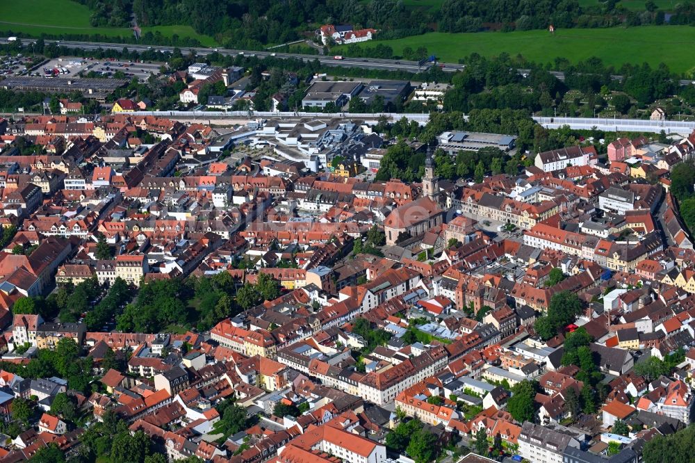 Luftaufnahme Erlangen - Stadtansicht vom Innenstadtbereich in Erlangen im Bundesland Bayern, Deutschland