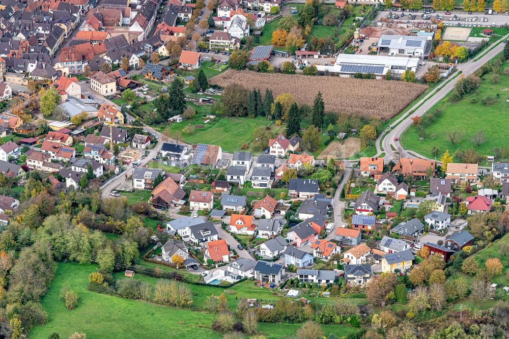 Luftbild Ettenheim - Stadtansicht vom Innenstadtbereich auf den Espen in Ettenheim im Bundesland Baden-Württemberg, Deutschland