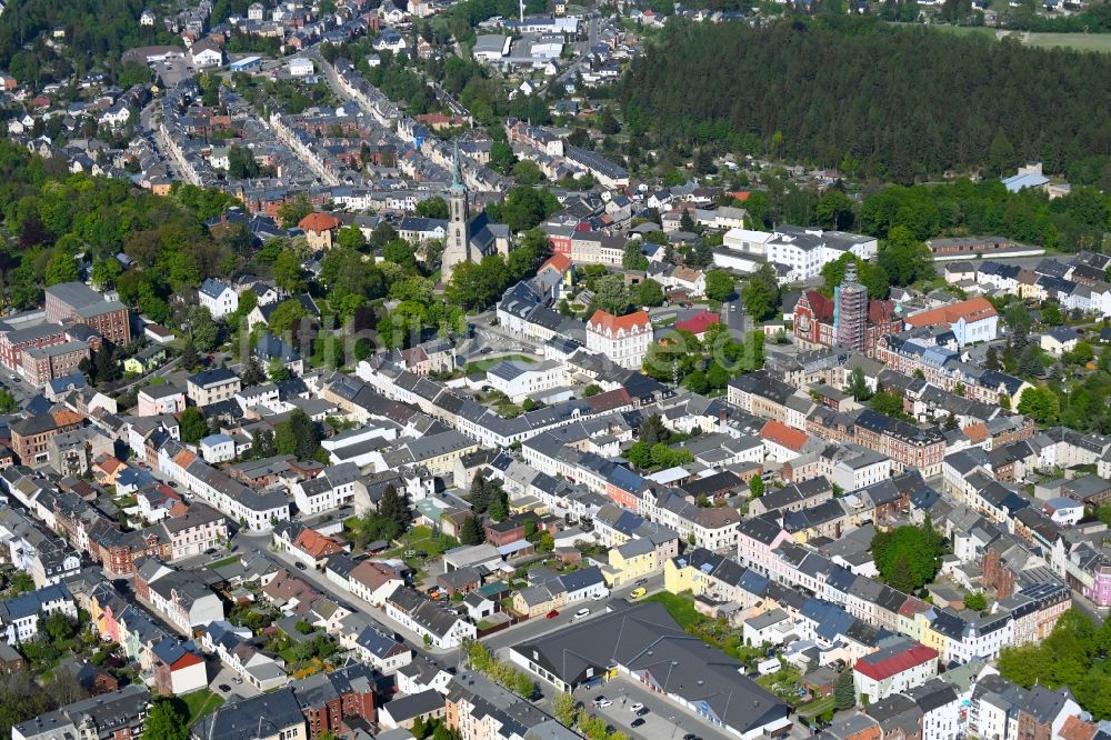 Luftaufnahme Falkenstein/Vogtland - Stadtansicht vom Innenstadtbereich in Falkenstein/Vogtland im Bundesland Sachsen, Deutschland