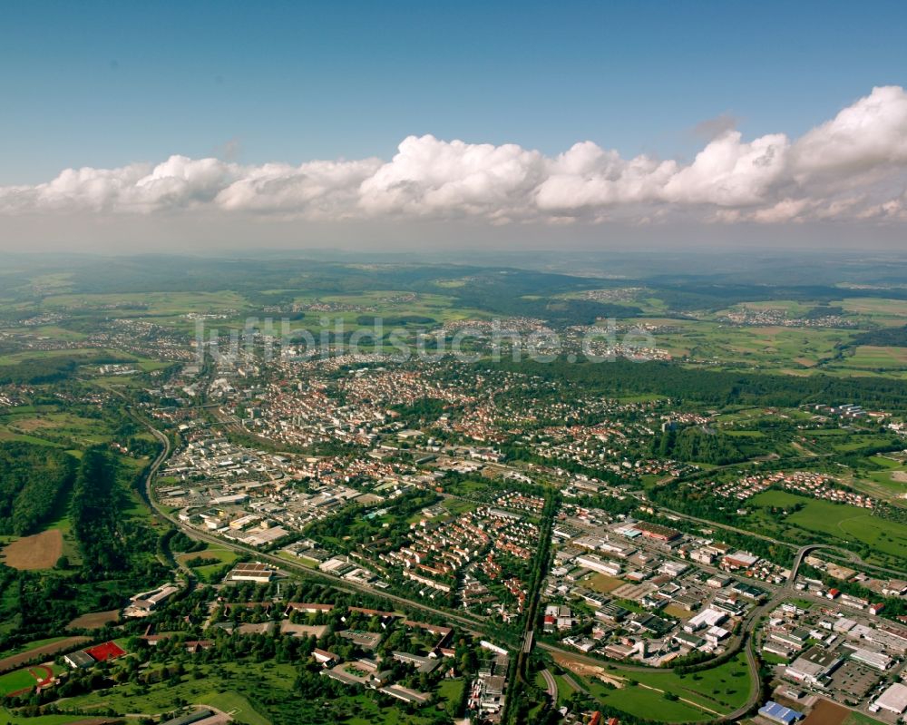 Luftaufnahme Faurndau - Stadtansicht vom Innenstadtbereich in Faurndau im Bundesland Baden-Württemberg, Deutschland