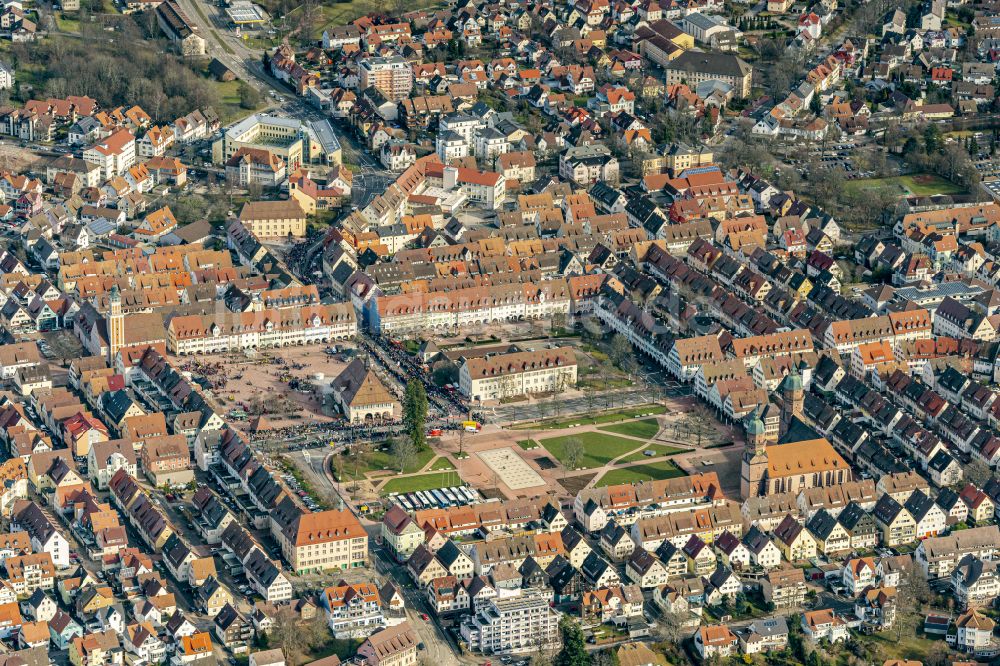 Luftaufnahme Freudenstadt - Stadtansicht vom Innenstadtbereich in Freudenstadt im Bundesland Baden-Württemberg, Deutschland